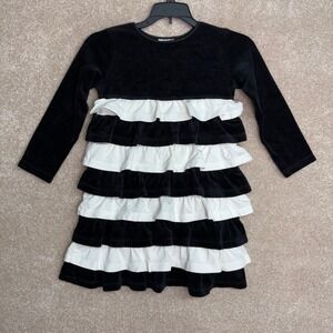 NWT Hanna Andersson Long Sleeve Twirl Dress Girls Size 5 110cm 5T Velvet‎ Ruffle